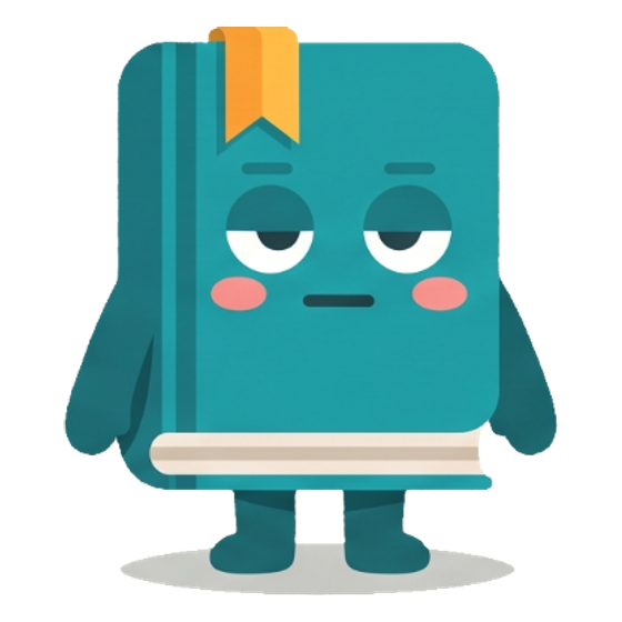 Slateweave book mascot standing patiently waiting